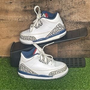 Nike‎ Air Jordan 3 Retro True Blue Sneakers Toddler Size 7C 832033-106